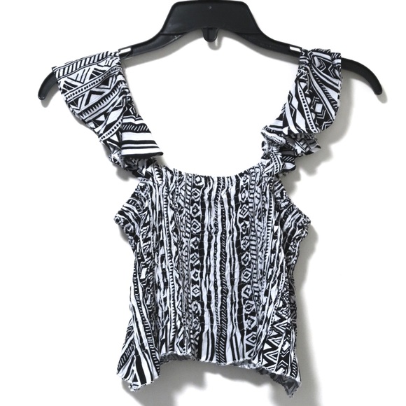 NWT Kiwi + Punch Girls Large Black & White Aztec Tank - Picture 2 of 7
